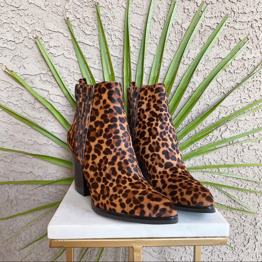 MARC FISHER NWOT Leopard Calf Hair Ankle Boots - Picture 5 of 15
